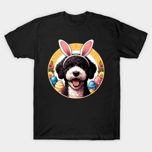 Spanish Water Dog Enjoys Easter with Bunny Ears T-Shirt